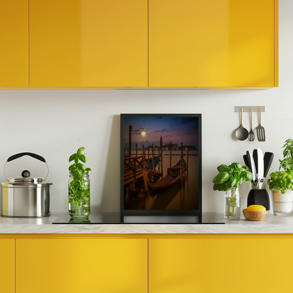 VENICE Gondolas during Blue Hour Poster