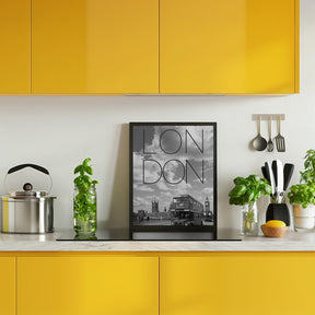 Busses in London | Text &amp; Skyline Poster