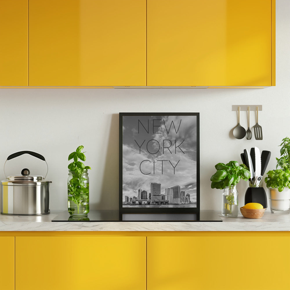 LOWER MANHATTAN and Whitehall Terminal | Text &amp; Skyline Poster