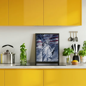 Modern Art STATUE OF LIBERTY | blue Poster