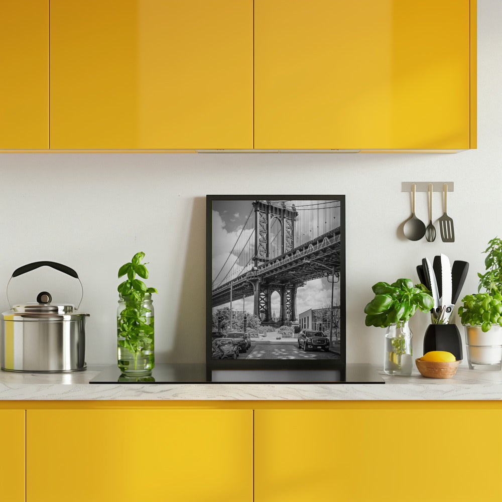 NEW YORK CITY Manhattan Bridge - upright slim panorama Poster