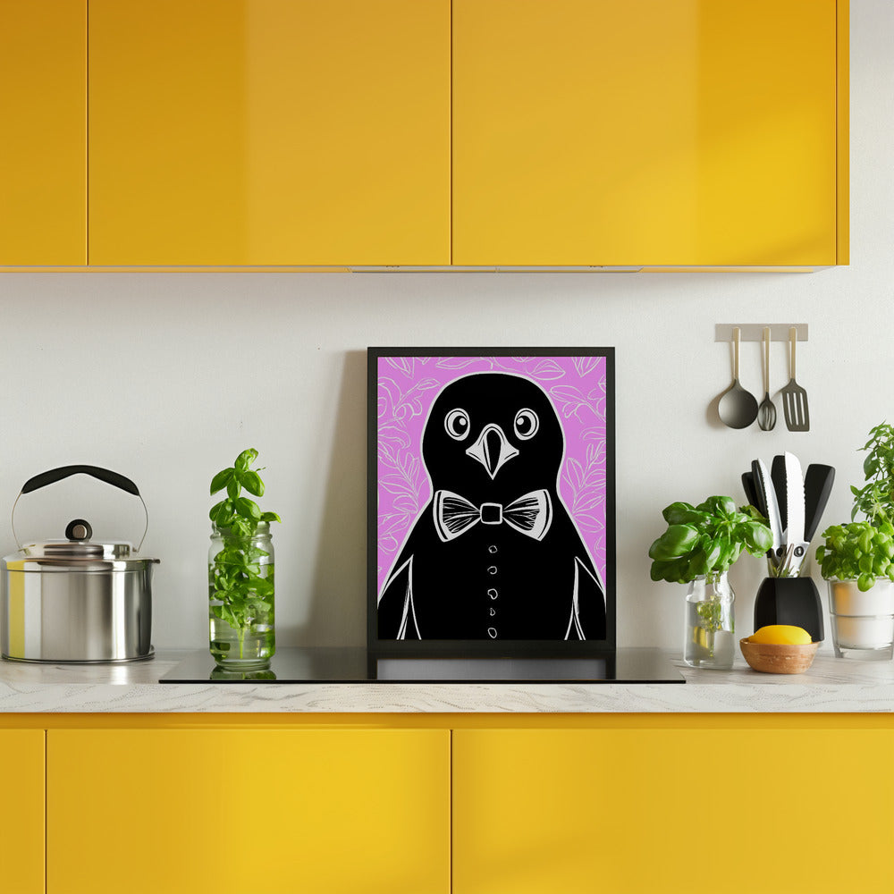 Penguin with bow tie Poster