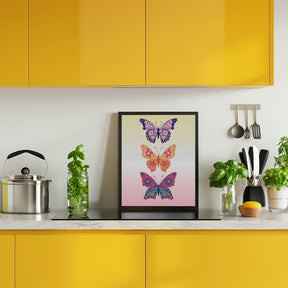 Colorful floral butterflies II Poster