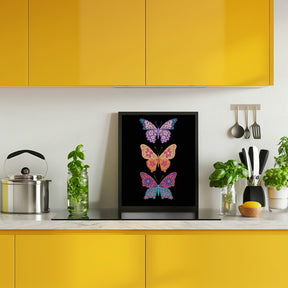 Colorful floral butterflies III Poster