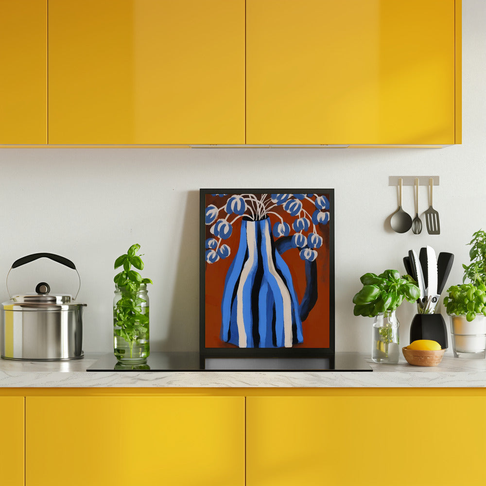 Striped Vase Poster