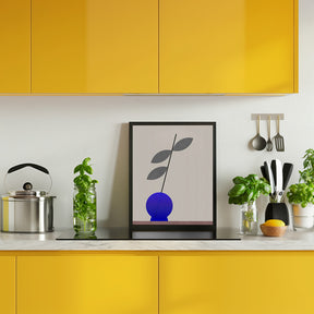 Blue round vase Poster