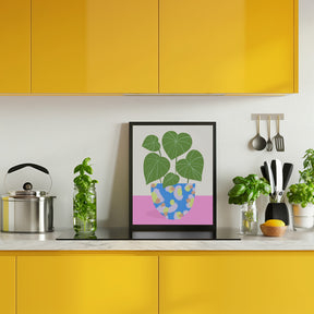 Plant in Patterned Pot Poster