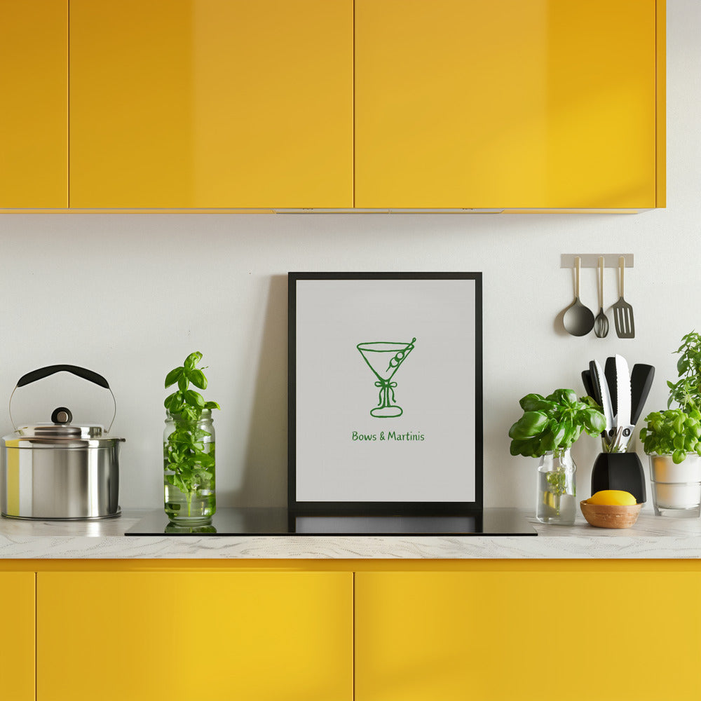 Green Bows and Martinis Poster