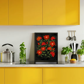 Ladybug flowers red Poster