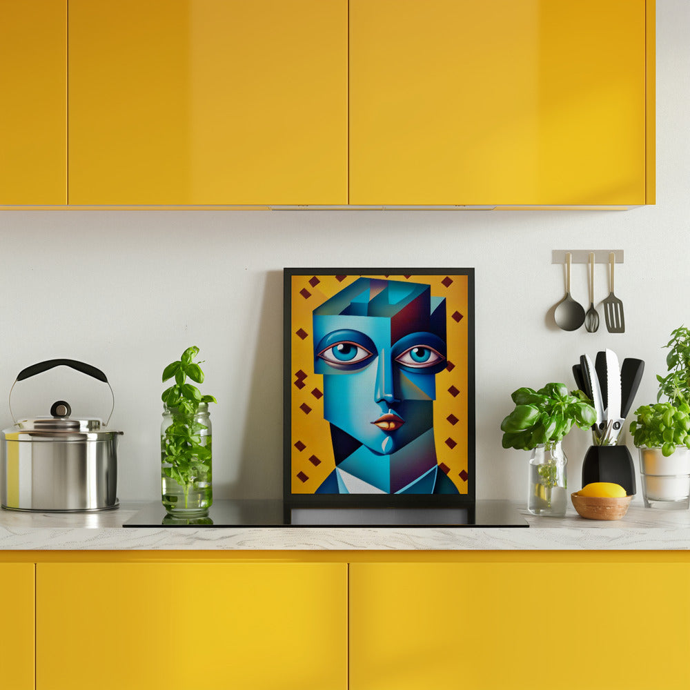 Cubist Abstract Face Poster