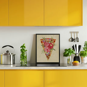 Slice of flower pizza Poster