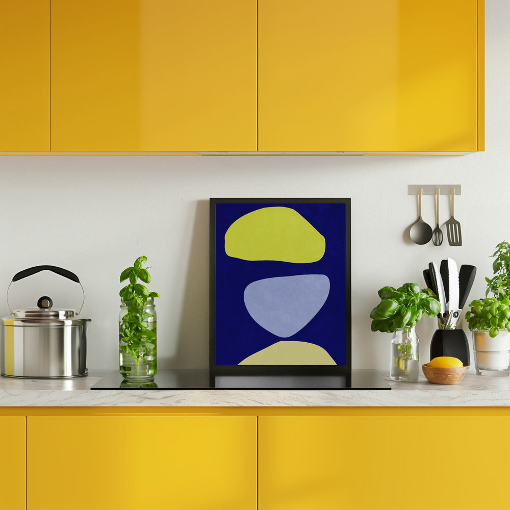 Abstract Forms Blue and yellow Poster