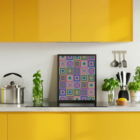 Colorful digital grandma squares II Poster