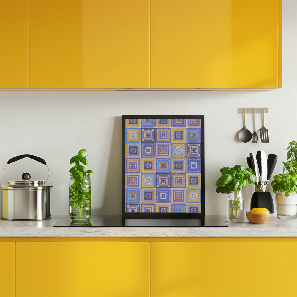 Colorful digital grandma squares IV Poster