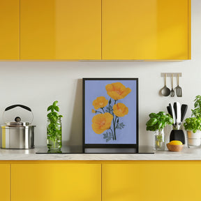 Bouquet of orange California poppies Poster