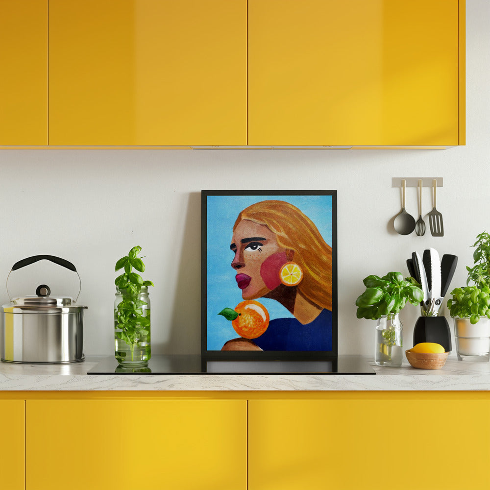 Woman With Orange Poster