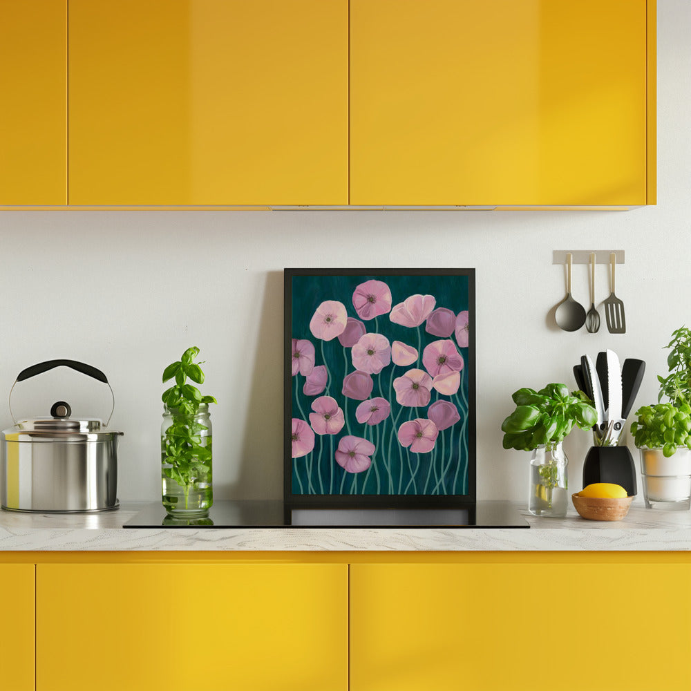 Pink poppies Poster