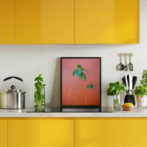 Green on Orange | Oaxaca Botanical vibes Poster