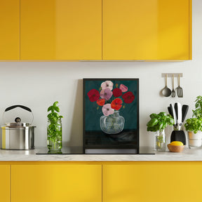 Vase with poppys Poster