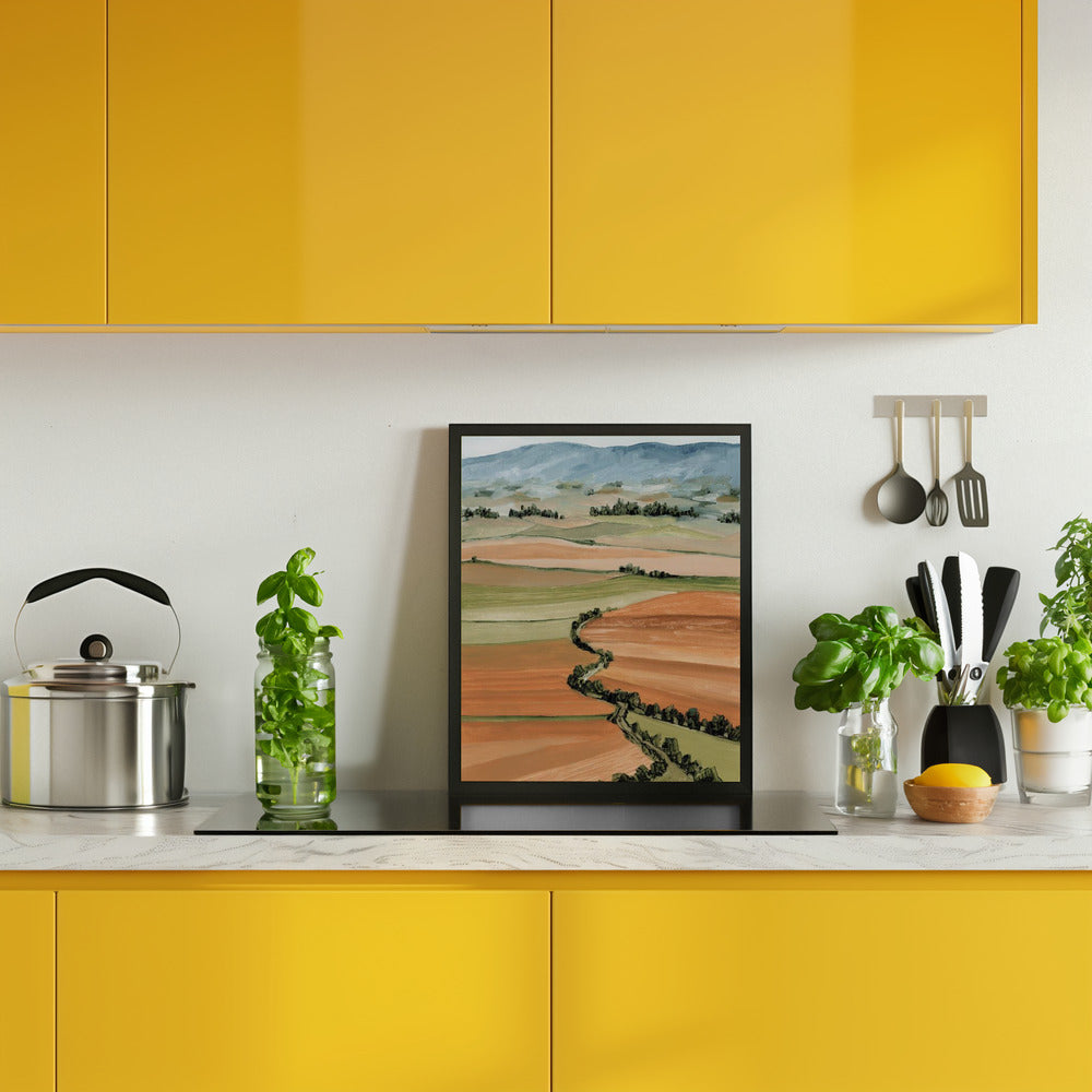 Queniva patchwork landscape Poster