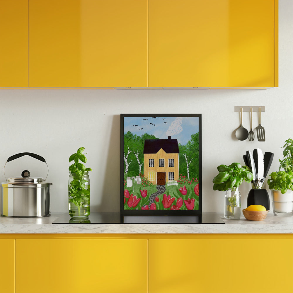 The Tulip House Yellow Poster