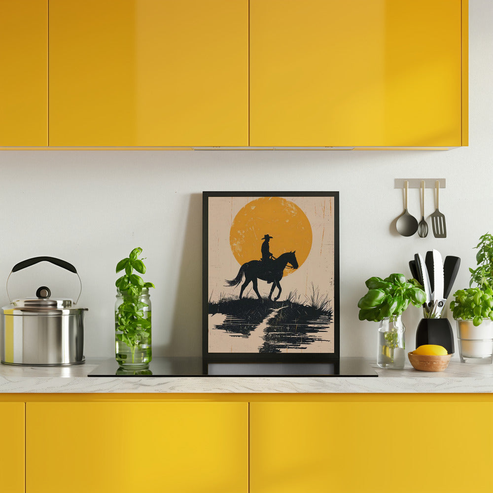 Cowboy In the Sunset Poster