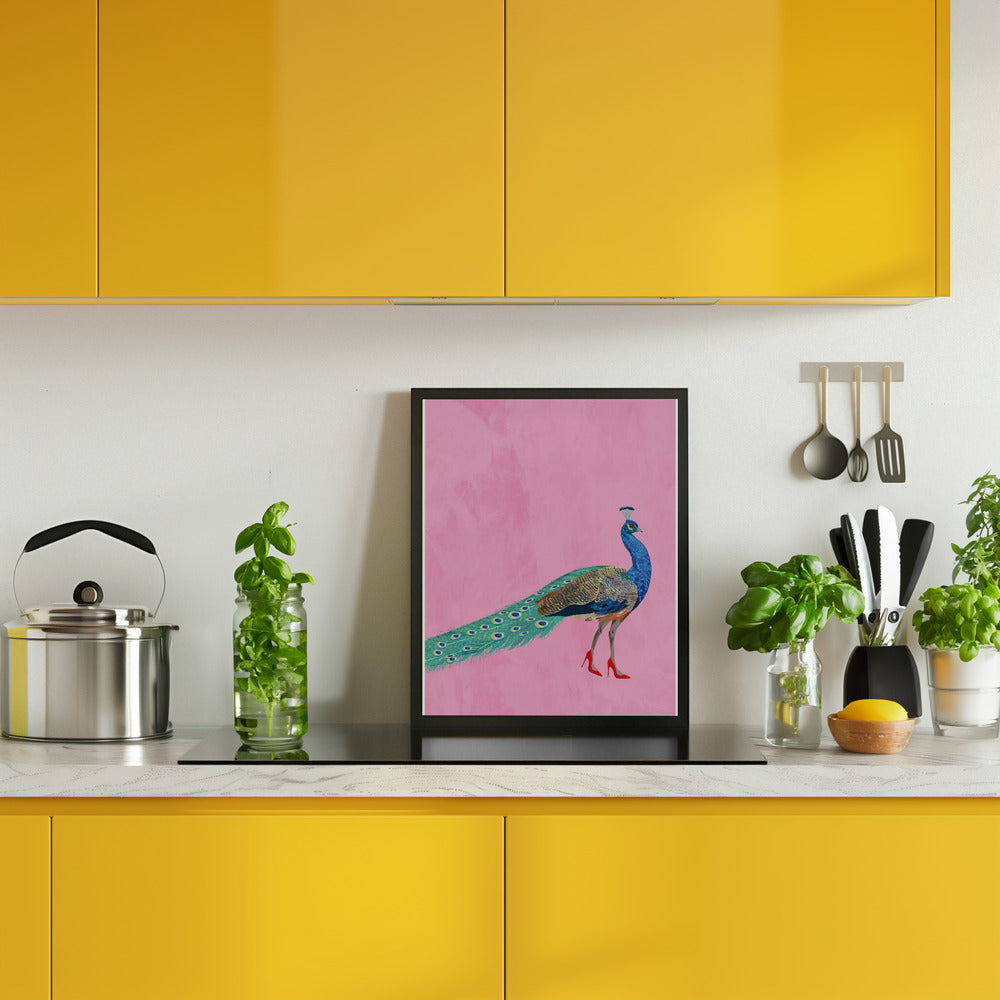 Peacock wearing heels Poster