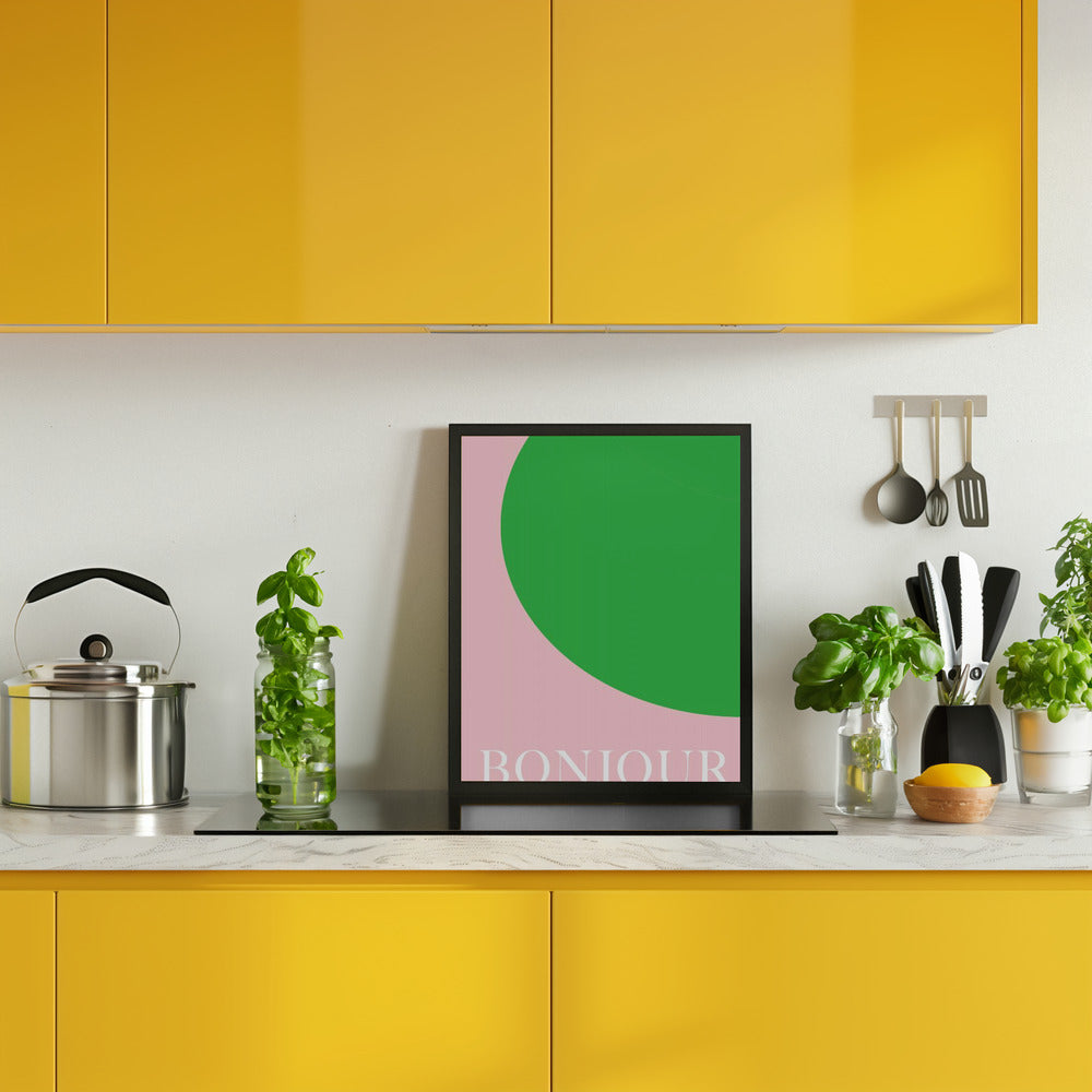Bonjourpinkgreen Size24x36 Poster