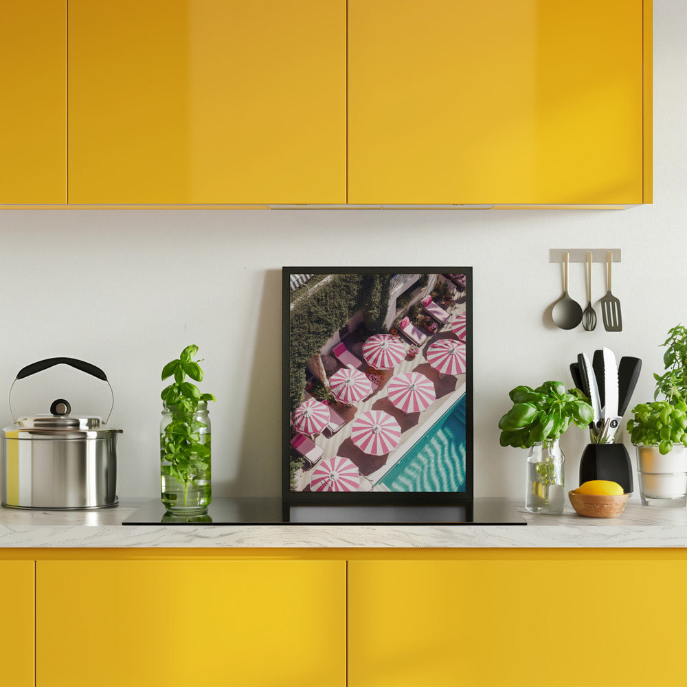 Glam Pool Pink Umbrella Poster