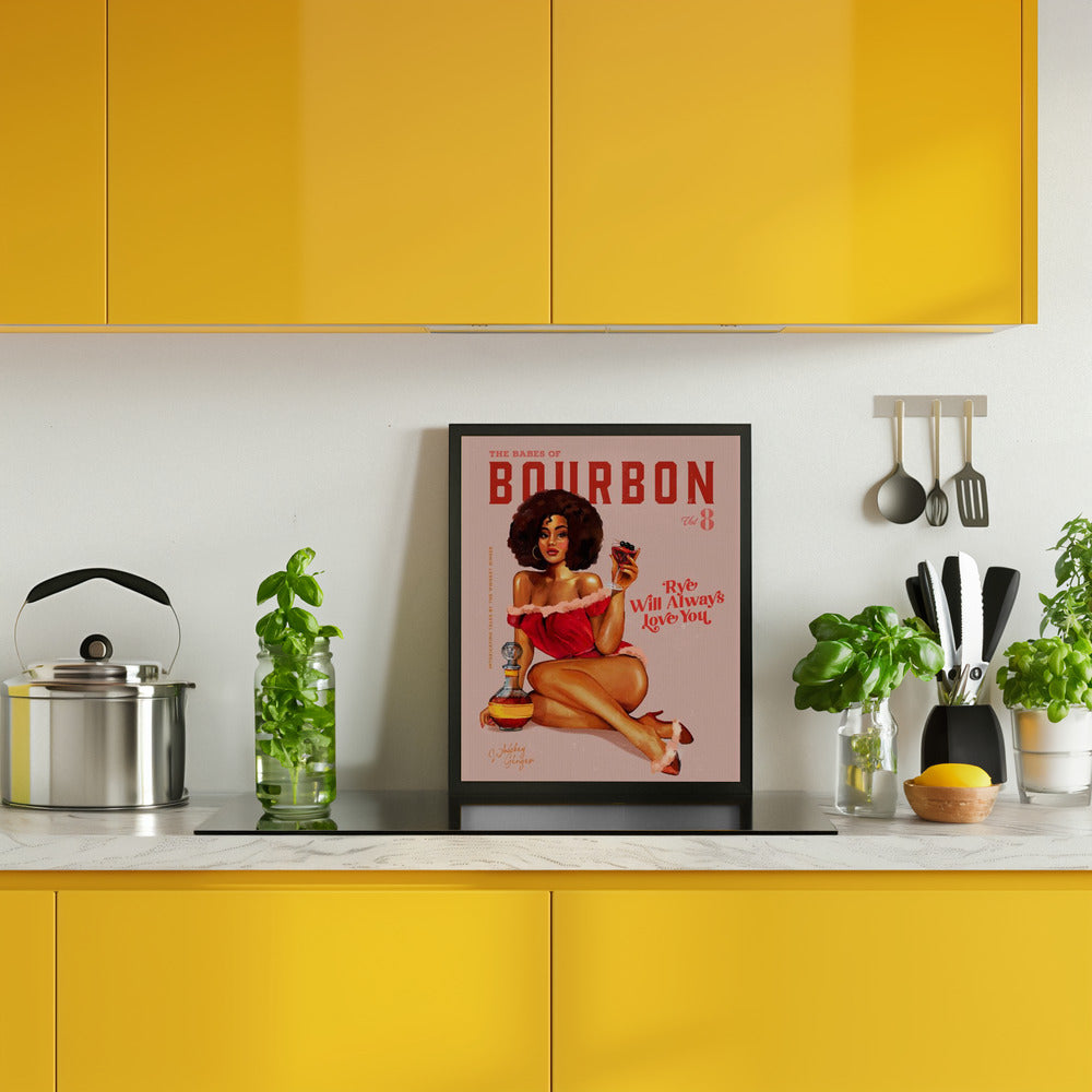 Babes of Bourbon Vol 8 Vintage Pinup Girl With Afro Poster