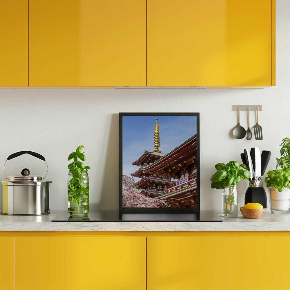 Charming Pagoda and Hozomon Gate of the Senso-ji temple in Tokyo Poster