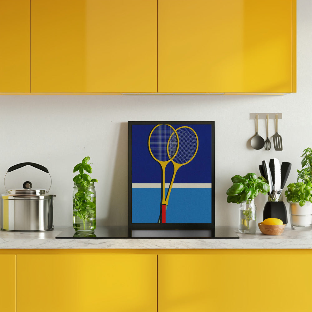 Wooden Badminton Rackets Poster