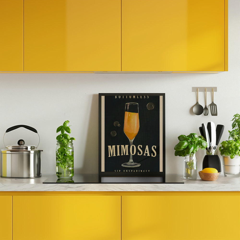 Bottomless Mimosas Art Deco Cocktail Bar Art Poster