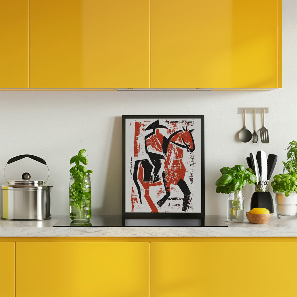 Abstract Horse Rider Poster