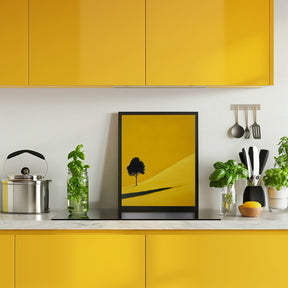 Yellow Field Tree Poster