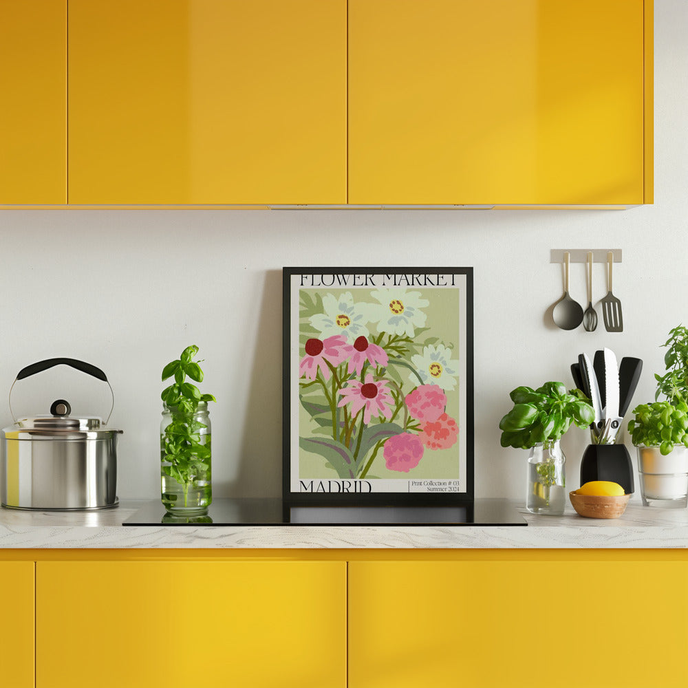 Madrid Flower Market Poster