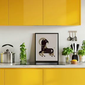 Golden Animals - Kri Kri Goat (White) Poster