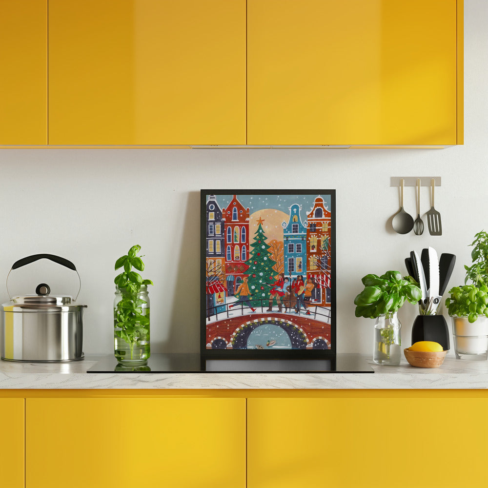 Snowfall in Amsterdam Poster