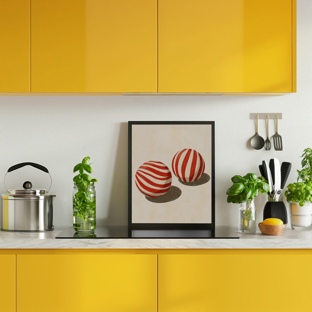 Striped balls Poster