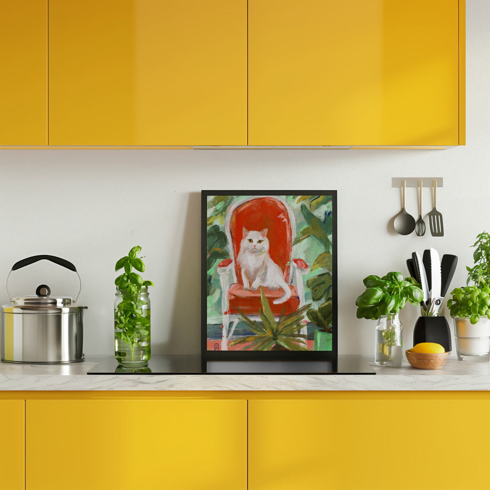 Indoor Jungle Cat Painting Poster