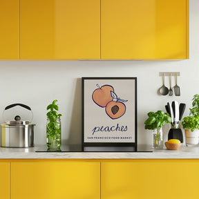 Food Art - Peaches San Francisco Food Market Poster