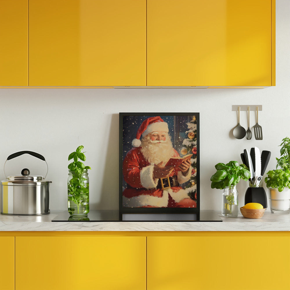 Santa Reading I Poster