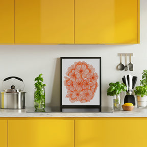 Big Orange Flowers Poster