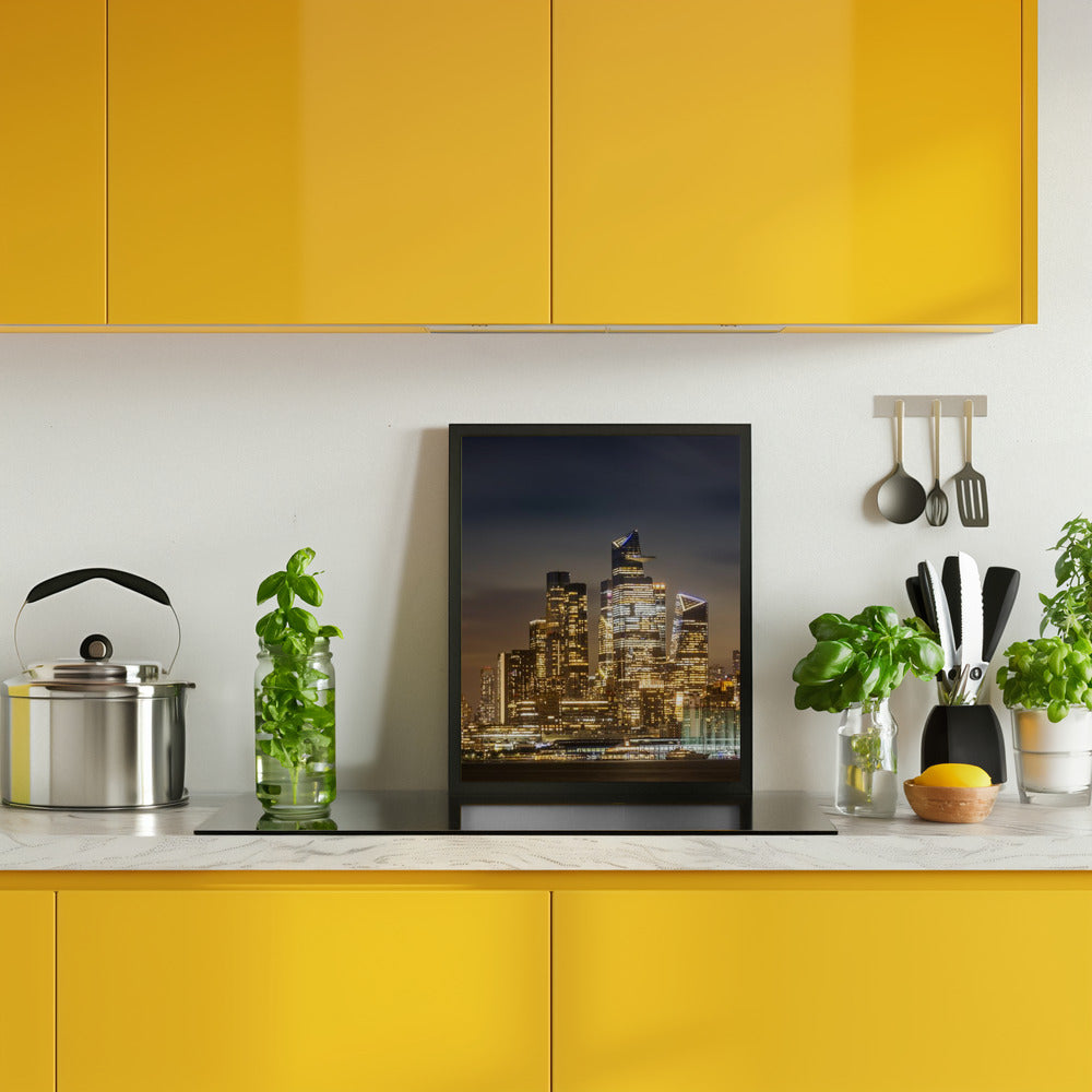 Magnificent NYC skyline with Hudson Yards in the evening Poster