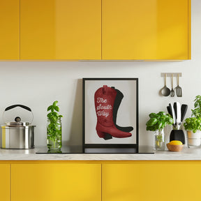 Cowgirl red boot print Poster