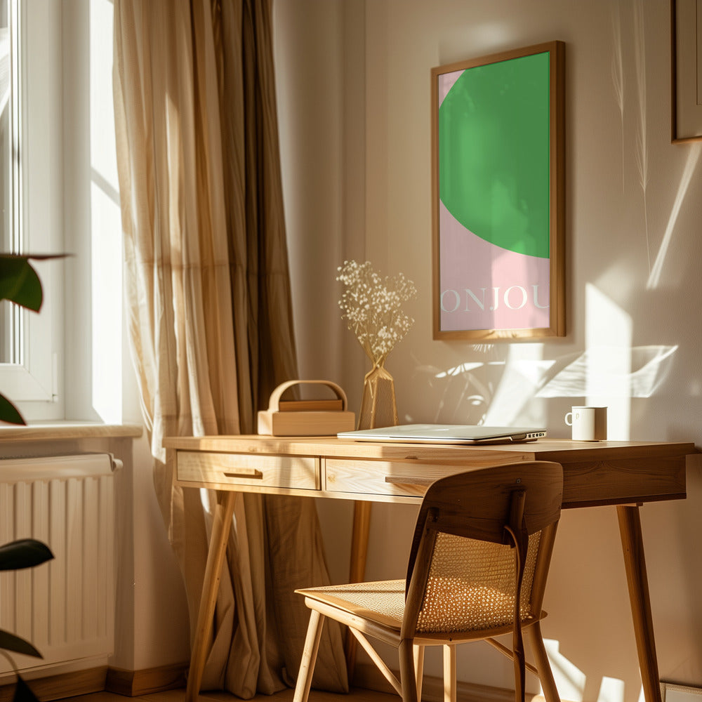 Bonjourpinkgreen Size24x36 Poster